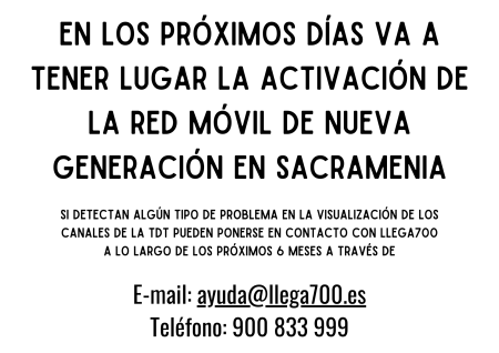 Imagen Activación red móvil de nueva generación en Sacramenia.