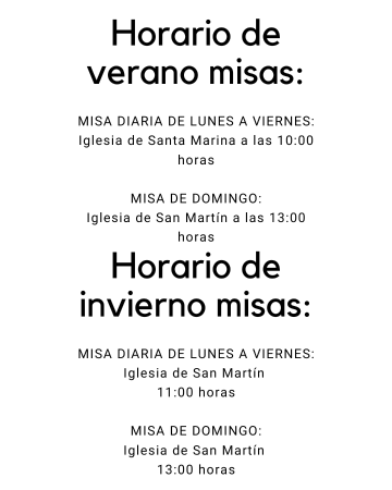 Imagen HORARIO DE MISAS